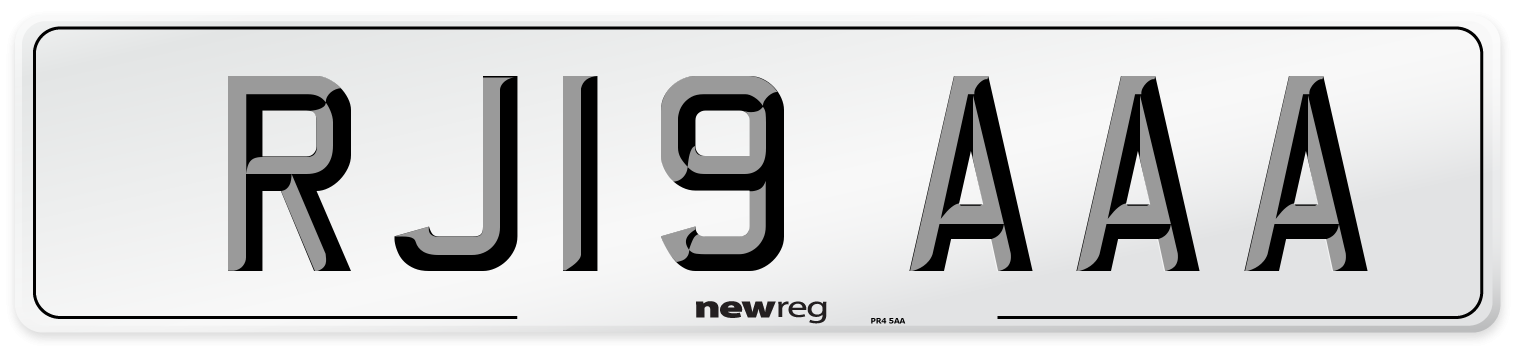 RJ19 AAA Number Plate from New Reg